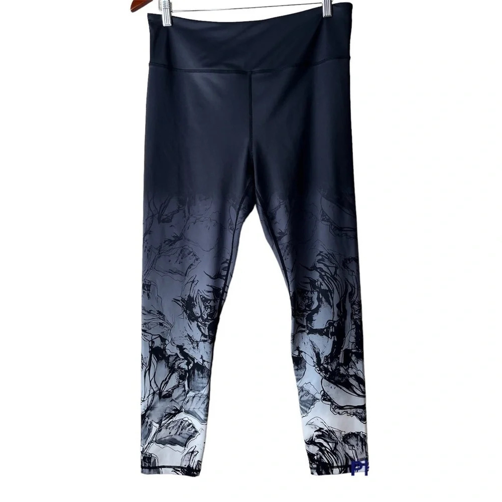 Ziya Active Marbled Ombré Light N Tight Cropped Leggings Size XXXL